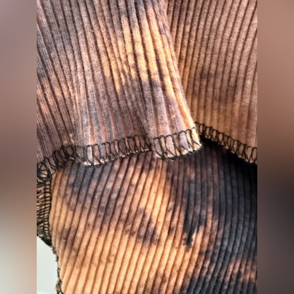 Brand Tag Cut Out brown + black bleach dyed stretchy bustier inspired tank top - Picture 11 of 15